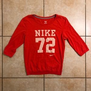 Nike Athletic Dept. Quarter Sleeve Orange Shirt M